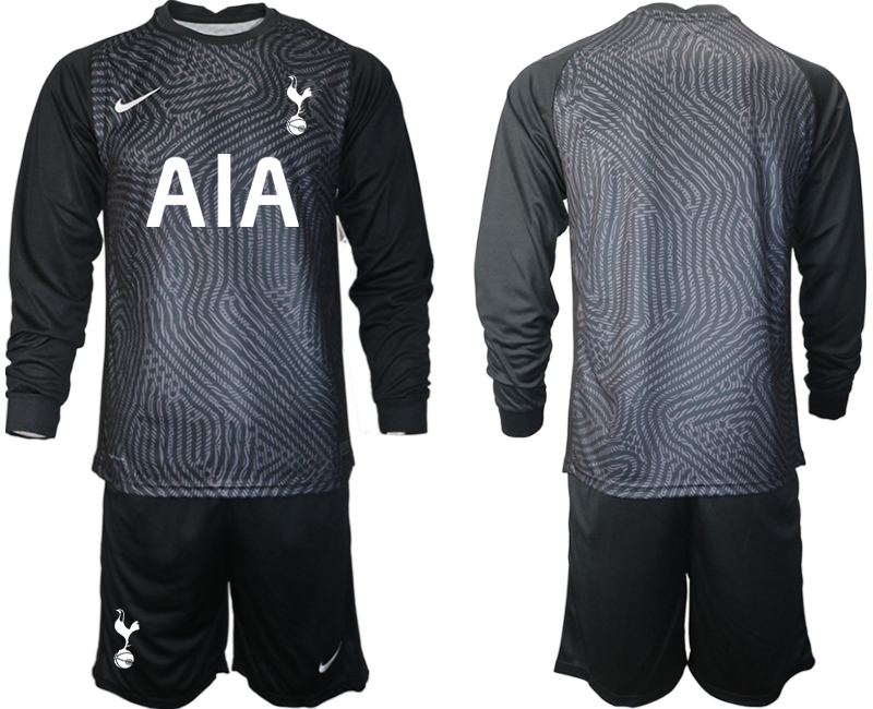 2021 Men Tottenham Hotspur black long sleeve goalkeeper soccer jerseys